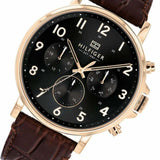 Buy Shop Tommy Hilfiger Daniel Black Dial Brown Leather Strap Watch for Men - 1710379 USA Online
