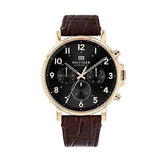 Buy Shop Tommy Hilfiger Daniel Black Dial Brown Leather Strap Watch for Men - 1710379 USA Online