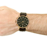 Tommy Hilfiger Daniel Black Dial Brown Leather Strap Watch for Men - 1710379