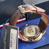Tommy Hilfiger Daniel Black Dial Brown Leather Strap Watch for Men - 1710379