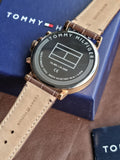 Tommy Hilfiger Daniel Black Dial Brown Leather Strap Watch for Men - 1710379