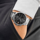 Buy Shop Tommy Hilfiger Daniel Black Dial Silver Steel Strap Watch for Men - 1710413 USA Online