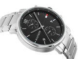 Buy Shop Tommy Hilfiger Daniel Black Dial Silver Steel Strap Watch for Men - 1710413 USA Online