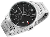 Buy Shop Tommy Hilfiger Daniel Black Dial Silver Steel Strap Watch for Men - 1710413 USA Online