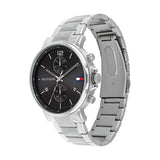 Buy Shop Tommy Hilfiger Daniel Black Dial Silver Steel Strap Watch for Men - 1710413 USA Online