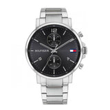 Buy Shop Tommy Hilfiger Daniel Black Dial Silver Steel Strap Watch for Men - 1710413 USA Online