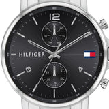 Buy Shop Tommy Hilfiger Daniel Black Dial Silver Steel Strap Watch for Men - 1710413 USA Online