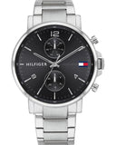 Buy Shop Tommy Hilfiger Daniel Black Dial Silver Steel Strap Watch for Men - 1710413 USA Online