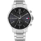 Buy Shop Tommy Hilfiger Daniel Black Dial Silver Steel Strap Watch for Men - 1710413 USA Online