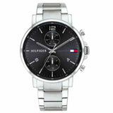 Buy Shop Tommy Hilfiger Daniel Black Dial Silver Steel Strap Watch for Men - 1710413 USA Online