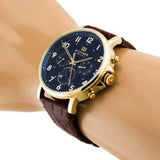 Buy Shop Tommy Hilfiger Daniel Blue Dial Brown Leather Strap Watch for Men - 1710380 USA Online