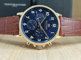 Buy Shop Tommy Hilfiger Daniel Blue Dial Brown Leather Strap Watch for Men - 1710380 USA Online