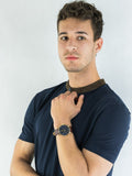 Buy Shop Tommy Hilfiger Daniel Blue Dial Brown Leather Strap Watch for Men - 1710380 USA Online