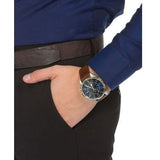 Buy Shop Tommy Hilfiger Daniel Blue Dial Brown Leather Strap Watch for Men - 1710380 USA Online