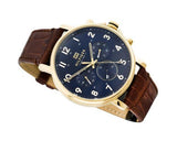 Buy Shop Tommy Hilfiger Daniel Blue Dial Brown Leather Strap Watch for Men - 1710380 USA Online