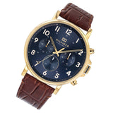 Buy Shop Tommy Hilfiger Daniel Blue Dial Brown Leather Strap Watch for Men - 1710380 USA Online