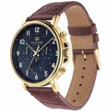 Buy Shop Tommy Hilfiger Daniel Blue Dial Brown Leather Strap Watch for Men - 1710380 USA Online