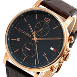 Buy Shop Tommy Hilfiger Daniel Blue Dial Brown Leather Strap Watch for Men - 1710418 USA Online