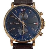 Buy Shop Tommy Hilfiger Daniel Blue Dial Brown Leather Strap Watch for Men - 1710418 USA Online