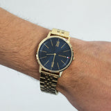 Buy Shop Tommy Hilfiger Daniel Chronograph Blue Dial Gold Steel Strap Watch for Men - 1710384 USA Online