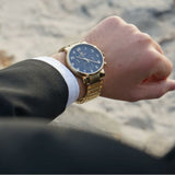 Buy Shop Tommy Hilfiger Daniel Chronograph Blue Dial Gold Steel Strap Watch for Men - 1710384 USA Online