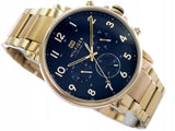 Buy Shop Tommy Hilfiger Daniel Chronograph Blue Dial Gold Steel Strap Watch for Men - 1710384 USA Online