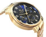 Buy Shop Tommy Hilfiger Daniel Chronograph Blue Dial Gold Steel Strap Watch for Men - 1710384 USA Online