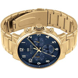 Buy Shop Tommy Hilfiger Daniel Chronograph Blue Dial Gold Steel Strap Watch for Men - 1710384 USA Online