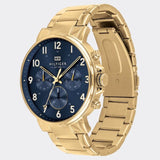 Buy Shop Tommy Hilfiger Daniel Chronograph Blue Dial Gold Steel Strap Watch for Men - 1710384 USA Online