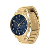 Buy Shop Tommy Hilfiger Daniel Chronograph Blue Dial Gold Steel Strap Watch for Men - 1710384 USA Online