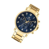 Buy Shop Tommy Hilfiger Daniel Chronograph Blue Dial Gold Steel Strap Watch for Men - 1710384 USA Online