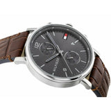 Buy Shop Tommy Hilfiger Daniel Grey Dial Brown Leather Strap Watch for Men - 1710416 USA Online