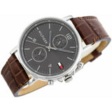 Buy Shop Tommy Hilfiger Daniel Grey Dial Brown Leather Strap Watch for Men - 1710416 USA Online