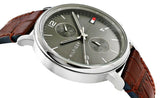Buy Shop Tommy Hilfiger Daniel Grey Dial Brown Leather Strap Watch for Men - 1710416 USA Online