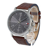 Buy Shop Tommy Hilfiger Daniel Grey Dial Brown Leather Strap Watch for Men - 1710416 USA Online