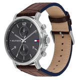 Buy Shop Tommy Hilfiger Daniel Grey Dial Brown Leather Strap Watch for Men - 1710416 USA Online