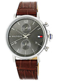 Buy Shop Tommy Hilfiger Daniel Grey Dial Brown Leather Strap Watch for Men - 1710416 USA Online