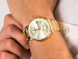 Buy Shop Tommy Hilfiger Daniel White Dial Gold Steel Strap Watch for Men - 1710415 USA Online