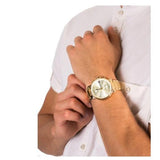 Buy Shop Tommy Hilfiger Daniel White Dial Gold Steel Strap Watch for Men - 1710415 USA Online