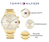 Buy Shop Tommy Hilfiger Daniel White Dial Gold Steel Strap Watch for Men - 1710415 USA Online