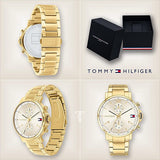 Buy Shop Tommy Hilfiger Daniel White Dial Gold Steel Strap Watch for Men - 1710415 USA Online