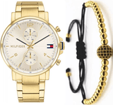 Buy Shop Tommy Hilfiger Daniel White Dial Gold Steel Strap Watch for Men - 1710415 USA Online