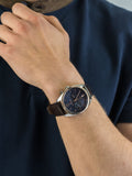 Buy Shop Tommy Hilfiger Deacan Blue Dial Brown Leather Strap Watch for Men - 1791549 USA Online
