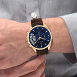 Buy Shop Tommy Hilfiger Deacan Blue Dial Brown Leather Strap Watch for Men - 1791549 USA Online