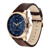 Buy Shop Tommy Hilfiger Deacan Blue Dial Brown Leather Strap Watch for Men - 1791549 USA Online