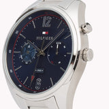 Buy Shop Tommy Hilfiger Deacan Blue Dial Silver Steel Strap Watch for Men - 1791551 USA Online