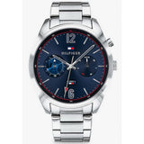 Buy Shop Tommy Hilfiger Deacan Blue Dial Silver Steel Strap Watch for Men - 1791551 USA Online