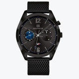 Buy Shop Tommy Hilfiger Deacon Analog Black Dial Black Mesh Bracelet Watch for Men - 1791547 USA Online