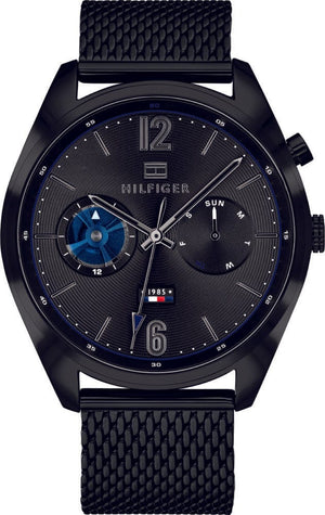 Buy Shop Tommy Hilfiger Deacon Analog Black Dial Black Mesh Bracelet Watch for Men - 1791547 USA Online