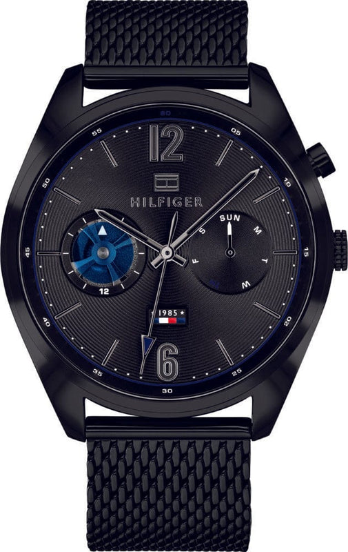 Buy Shop Tommy Hilfiger Deacon Analog Black Dial Black Mesh Bracelet Watch for Men - 1791547 USA Online